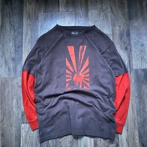 Black and orange guitar Graphic Long Sleeve Shirt